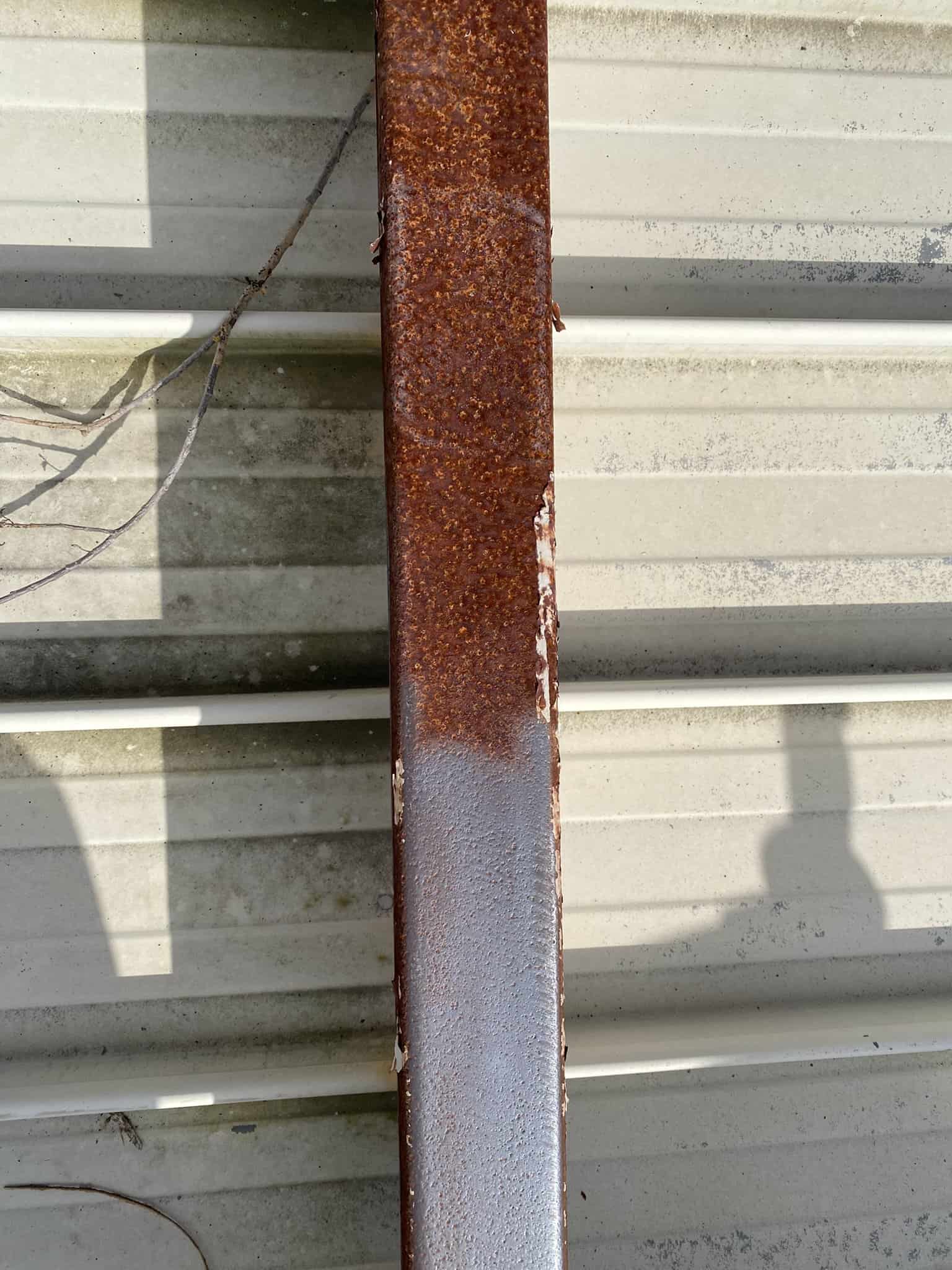 Rusted steel beam