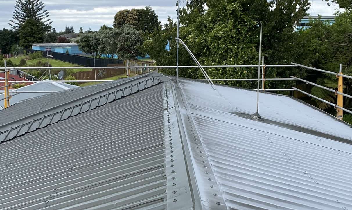 Newly completed roof on a commercial building