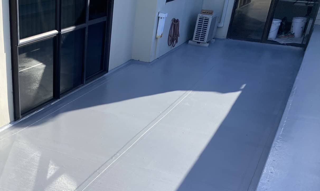 Installation of new fibreglass membrane deck